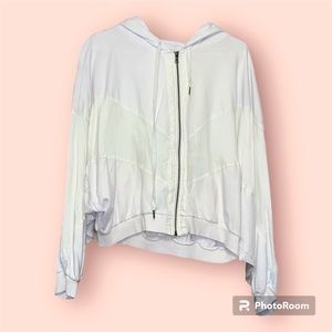 PINK white zip up jacket size medium